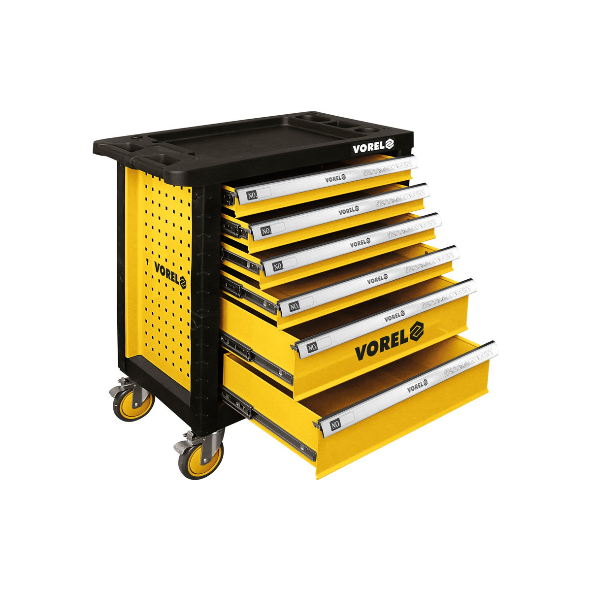 Шафа для майстернь на 4 колесах (2-з гальмами) 901х 770х 458 мм з 6 шухлядами Vorel 58539, фото 1