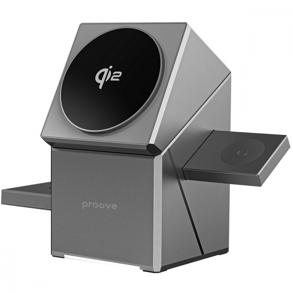 Бездротовий зарядний пристрій док-станція PROOVE Iron Hide 3-in-1 Qi2 MagSafe, фото 1