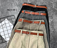 Брюки женские с шерстий + ремень Модель: 863/864-7203 Цвет: Беж, черный, графит, мокко