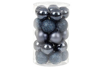 Новорічна іграшка на ялинку 3см 25шт північно-синій BonaDi 147-923