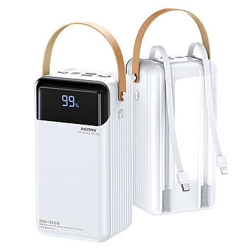 Повербанк на 60000mAh, 2хUSB+Type-C+Lightning, 22.5W, Remax RPP-565, Білий / Павербанк / PowerBank для телефону