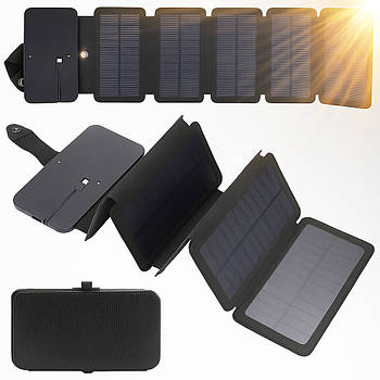 Портативна сонячна панель з USB, 6Вт, 55х11,8х2,6см / Складна сонячна батарея для зарядки / Сонячна зарядка