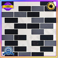VS Самоклеюча поліуретанова плитка HOT NEW чорна сіра молочна цегла 305х305х1мм декор для стін оздоблення інтер' 32T8_V1