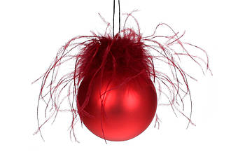 Новорічна іграшка на ялинку куля 8см червоний BonaDi 15-433