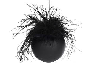 Новорічна іграшка на ялинку куля 8см чорний BonaDi 15-877