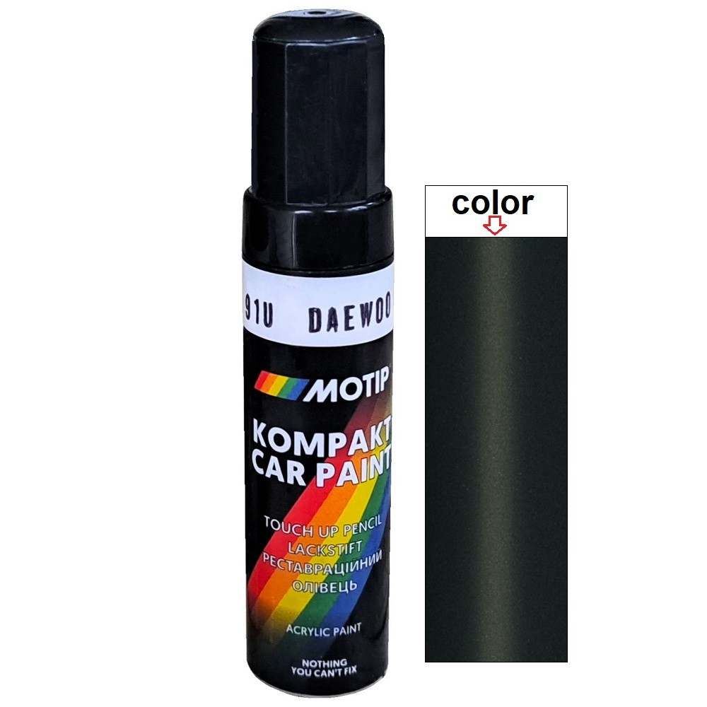 Олівець для авто Daewoo колір 91U темно-зелений металік Motip 12мл