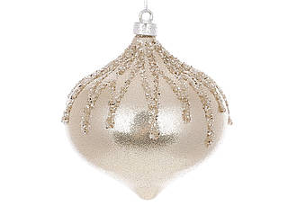 Новорічна іграшка на ялинку 8см шампань BonaDi 182-108