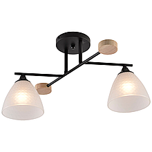 Люстра стельова  V XA1528/2 BK+WOOD