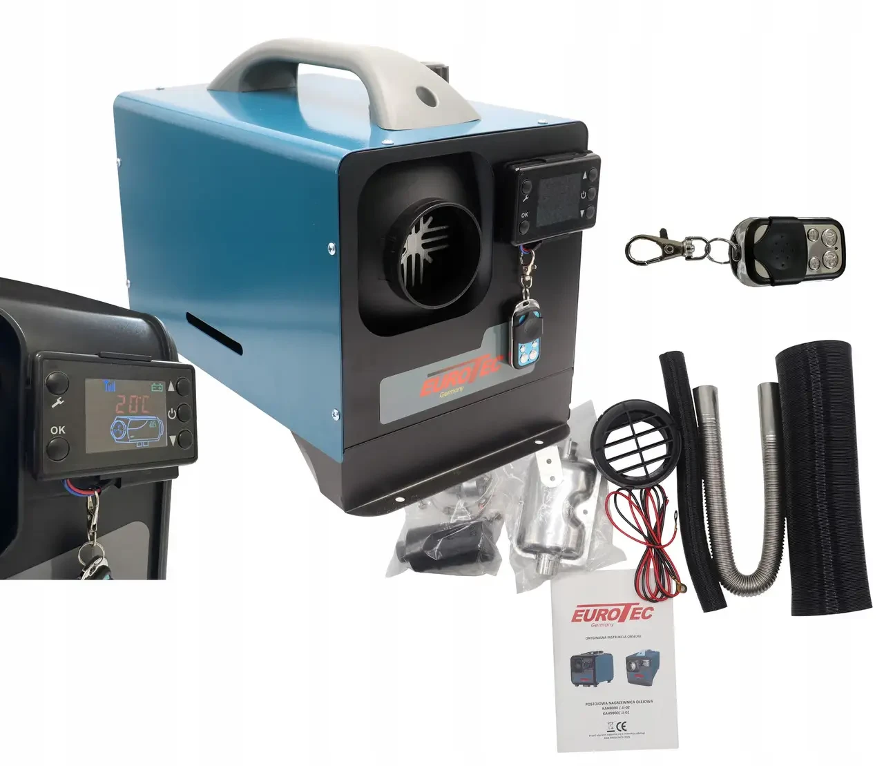 Автономний дизельний обігрівач 12/24/220В, 8 кВт Eurotec з пультом Webasto