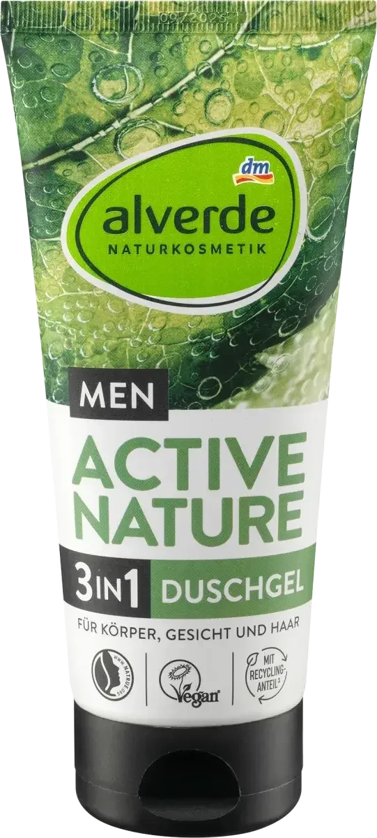 Чоловічий гель для душу 3в1 alverde NATURKOSMETIK MEN Active Nature, 200 мл, фото 1