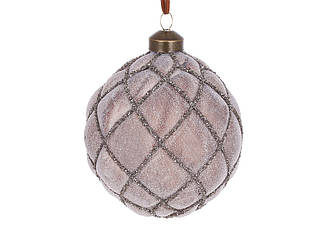 Новорічна іграшка на ялинку куля 10см карамель BonaDi 29-382