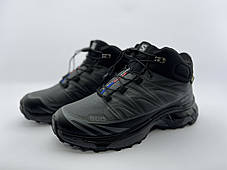 Чоловічі зимові кросівки з хутром Salomon XT-4 Gore-Tex сірі водонепроникні, фото 2