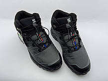 Чоловічі зимові кросівки з хутром Salomon XT-4 Gore-Tex сірі водонепроникні, фото 4