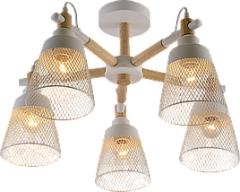 Люстра декоративна V XA1557-5 WH+WOOD