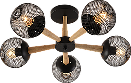 Люстра декоративна V XA1565B-5 BK+WOOD