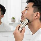 Машинка для стрижки волосся з акумулятором GM 6112, Золотистий / Тример для волосся / Ручна машинка для стрижки, фото 2