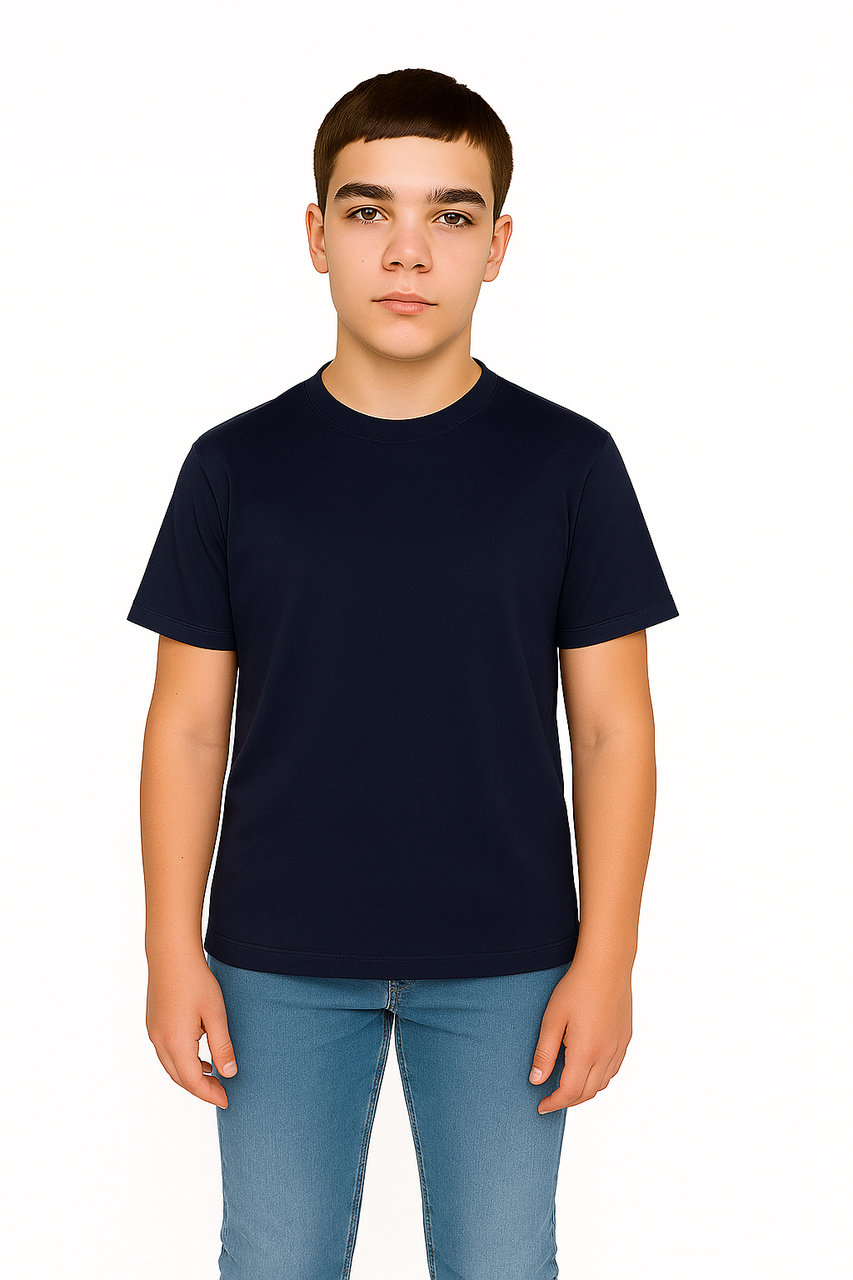 Футболка підліткова темно-синя з р.34 - по р.40 ОПТ