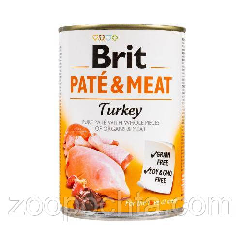 Вологий корм Brit Care Pate & Meat для собак, з індичкою, 400 г, фото 1