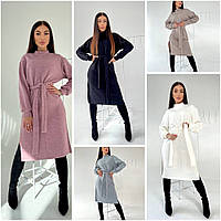 Платье женское теплое ангора норма пудра молоко черный серый беж 42-46,48-50