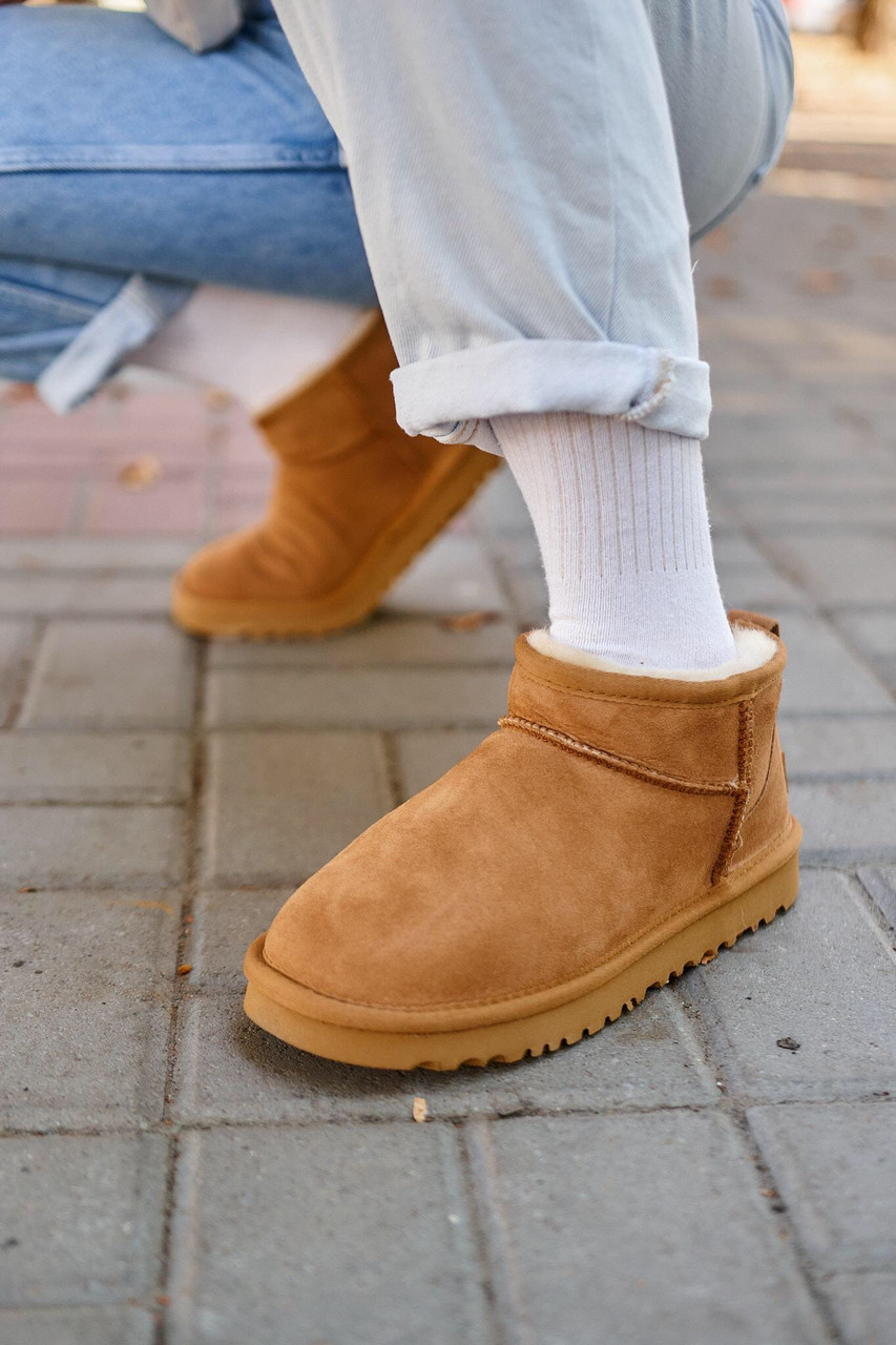 Уггі чоловічі коричневі зимові Ugg Classic Ultra Mini Chestnut (17138), фото 1