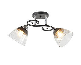 Люстра стельова на 2 плафони 6331-2 (Чорний+Хром)