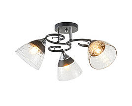 Люстра стельова на 3 плафони 6331-3 (Чорний+Хром)