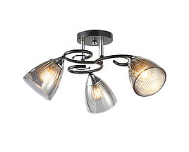 Люстра стельова на 3 плафони 6332-3 (Чорний+Хром)