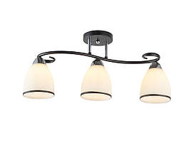 Люстра стельова на 3 плафони 6366-3 (Чорний+Хром)