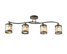 Люстра стельова на 4 плафони 6380-4 (Чорний+Золото)