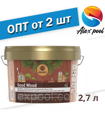 Eskaro Good Wood 2,7 л - Антисептик на масляній основі призначений для дерев'яних фасадів і зрубів