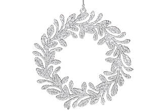 Новорічна іграшка на ялинку вінок 14см срібло BonaDi 788-783