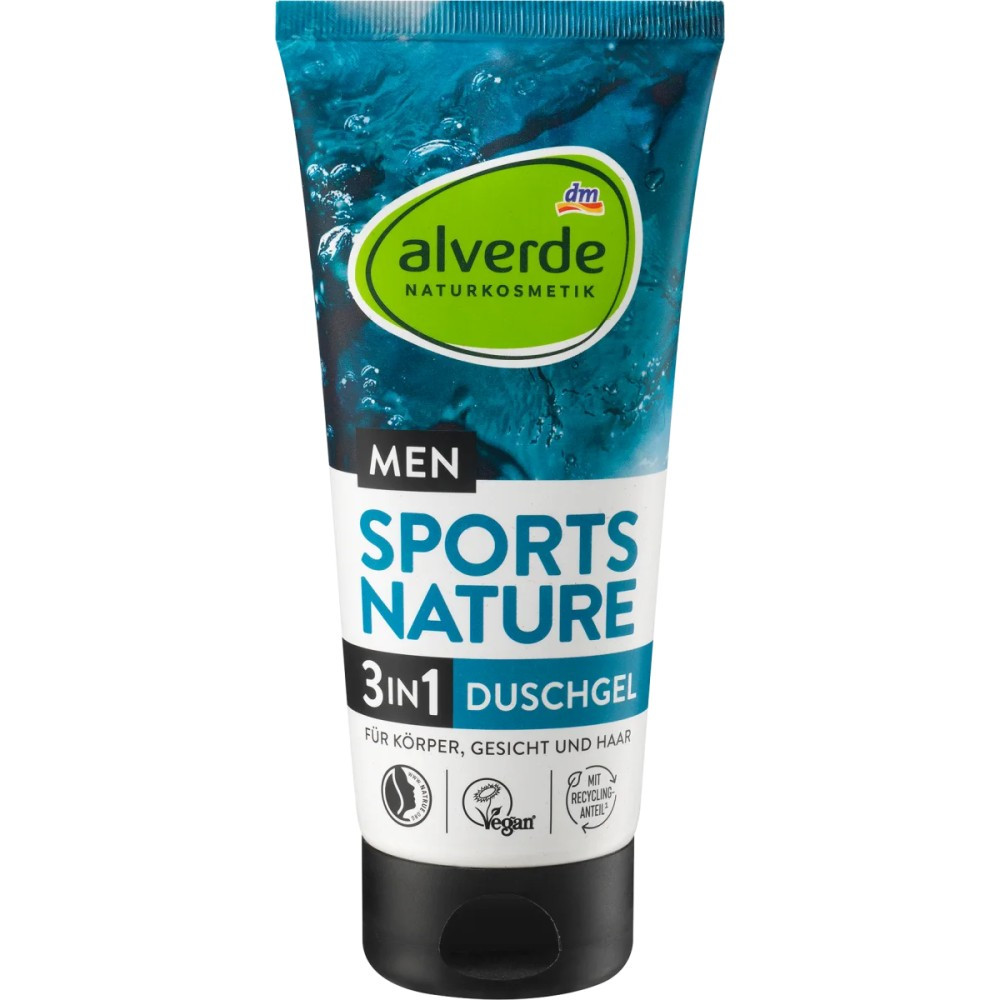 Гель для душу Alverde MEN Sports Nature 3-в-1 200 мл, фото 1