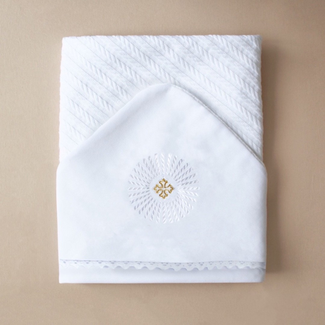 Крижма для хрещення дитини з кутиком Сонце-промені, фото 1