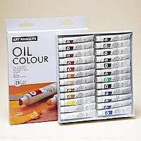 Олійні фарби художні, набір 24 кольори по 12 мл, тюбики в коробці