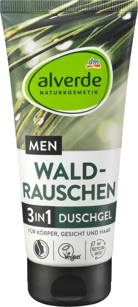 Чоловічий гель для душу 3в1 alverde NATURKOSMETIK MEN Waldrauschen, 200 мл, фото 1