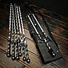 Набір шампурів у шкіряному чохлі "Кажан-2" з кованими шампурами, фото 3