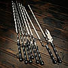 Набір шампурів у шкіряному чохлі "Кажан-2" з кованими шампурами, фото 5