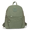 Рюкзак міський жіночий зелений маленький тканинний два відділи та кишені на блискавках Jielshi 5293, фото 7