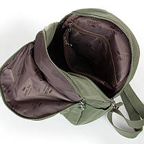 Рюкзак міський жіночий зелений маленький тканинний два відділи та кишені на блискавках Jielshi 5293, фото 2