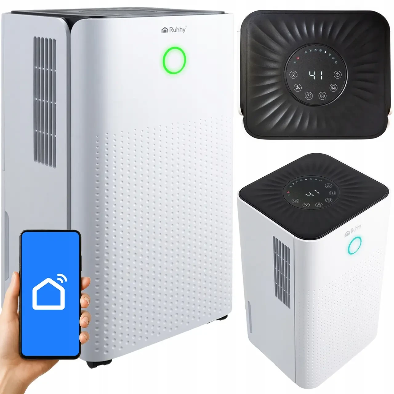 Осушувач повітря RUHHY 12L/24h з WiFi, гігростатом та таймером, фото 1