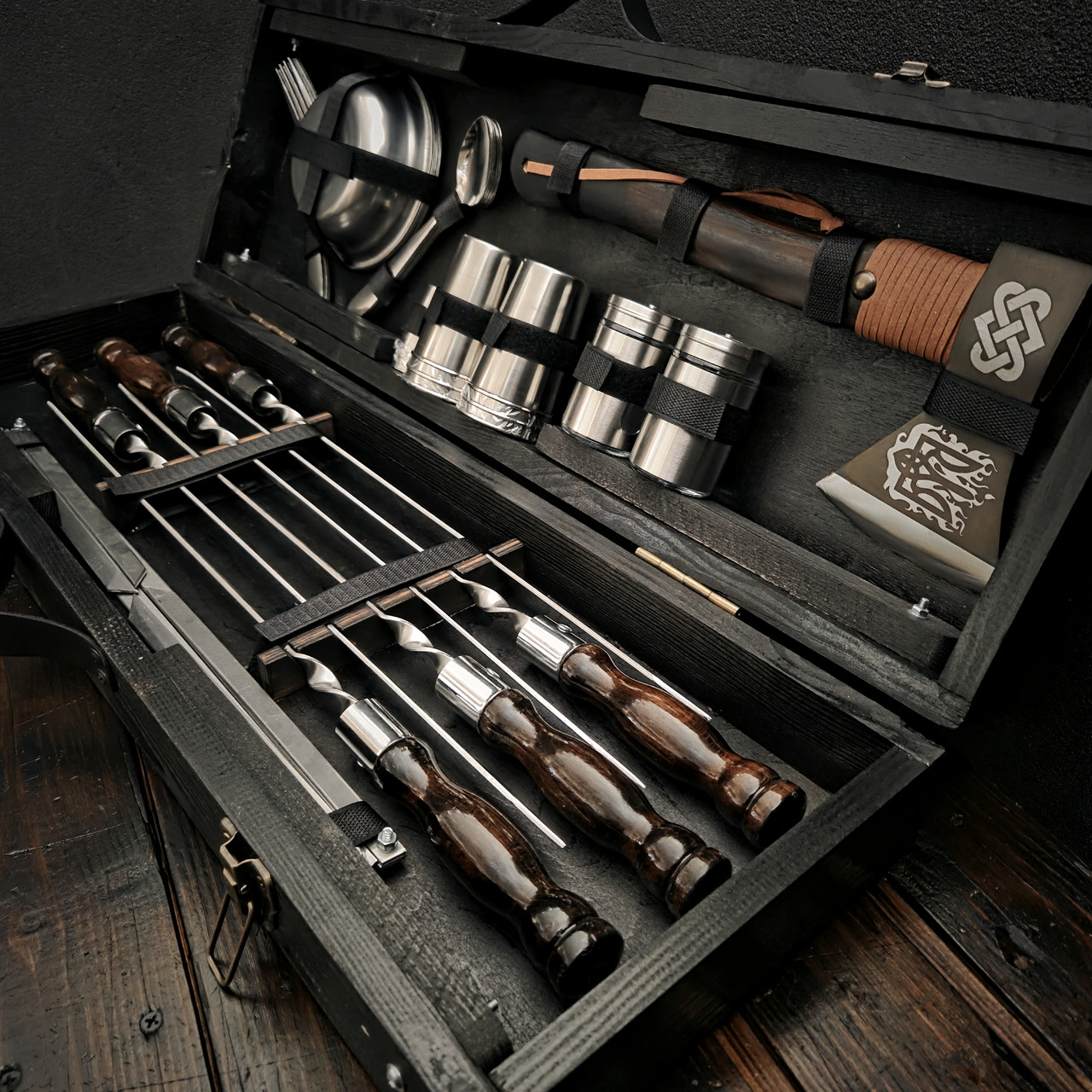 Набір у дерев'яному кейсі - столику «Козак», фото 1