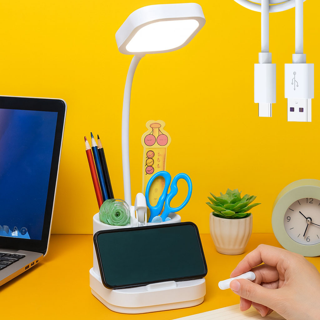 Настільна лампа на акумуляторі 10 Вт, 3 режими, USB, BL-1957 / Світлодіодна лампа на гнучкій ніжкці / LED-лампа настільна, фото 1