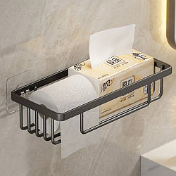 Настінна полиця у ванну 28х12х5.5см / Металева поличка у ванну / Полиця на стіну / Органайзер для ванної