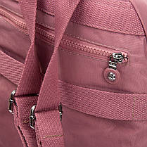 Рюкзак міський жіночий рожевий маленький тканинний два відділи та кишені на блискавках Jielshi 5293, фото 2