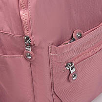Рюкзак міський жіночий рожевий маленький тканинний два відділи та кишені на блискавках Jielshi 5293, фото 4