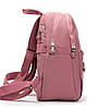 Рюкзак міський жіночий рожевий маленький тканинний два відділи та кишені на блискавках Jielshi 5293, фото 6