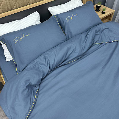 Комплект постільної білизни Сатин,  Двоспальний 180х220 Джинс (88-139)