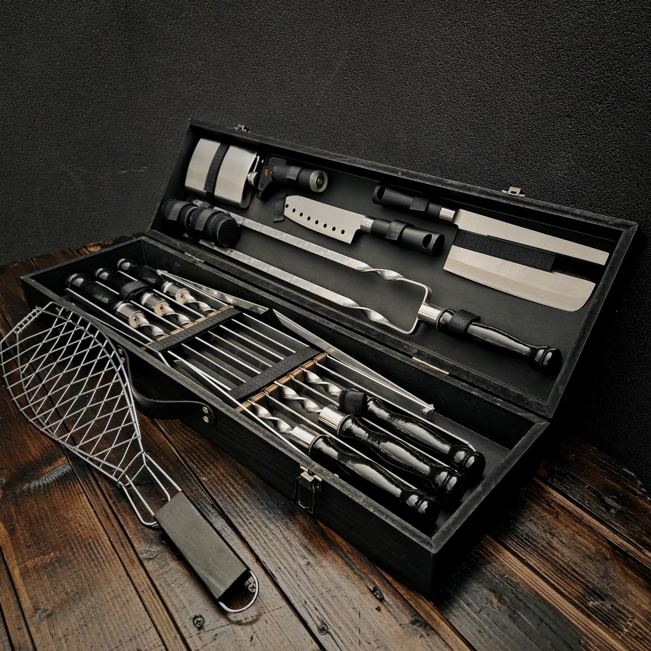 Набір шампурів в дерев'яному кейсі "Турист-2", фото 1