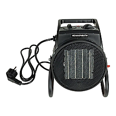 Обігрівач електричний Grunhelm РТС-2000S керамічний нагрівальний елемент регульований термостат  2000 Вт Чорний, фото 5