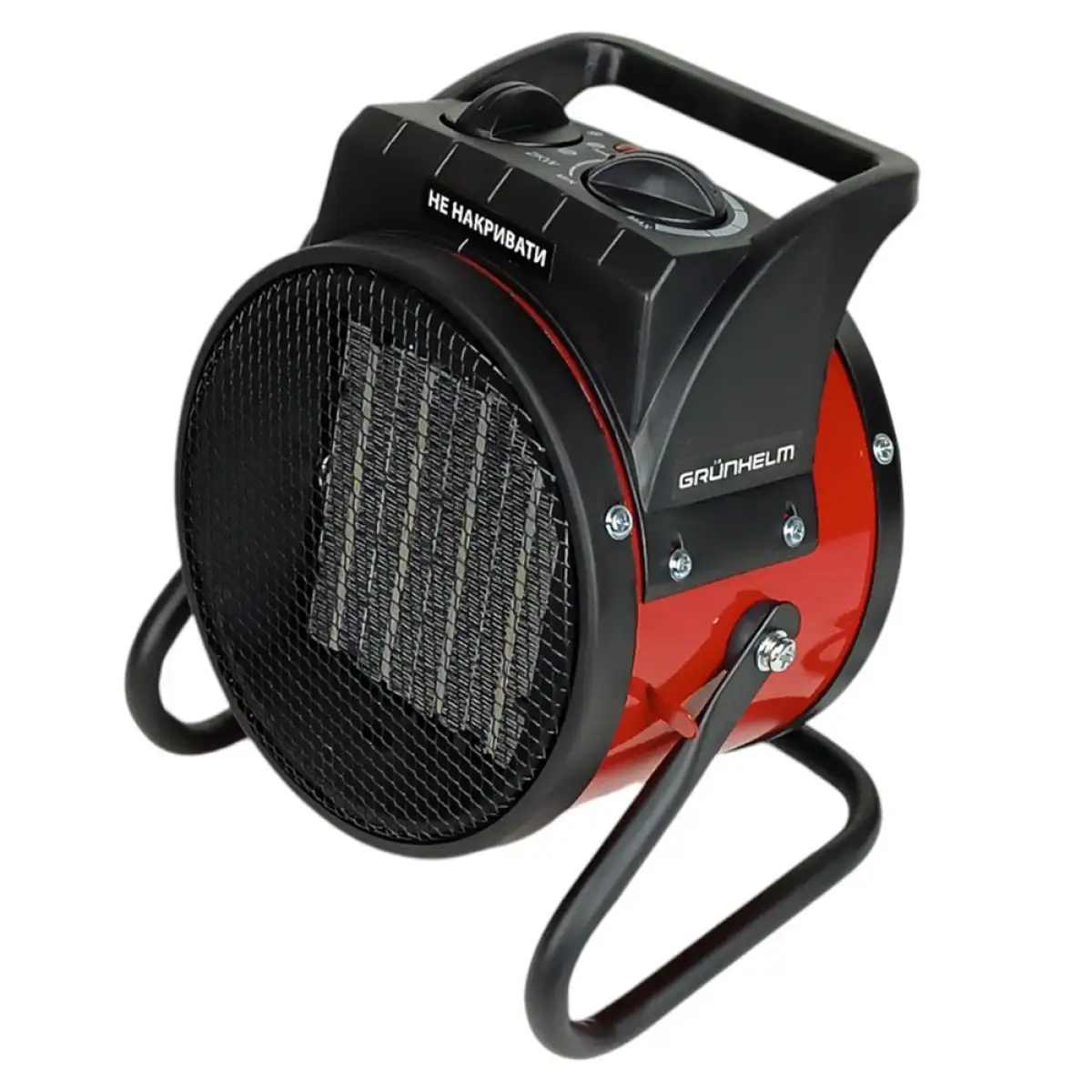 Обігрівач електричний Grunhelm РТС-2000S керамічний нагрівальний елемент регульований термостат  2000 Вт Чорний